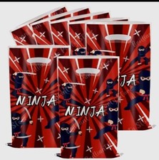 10 X Ninjas Loot Bags Birthday