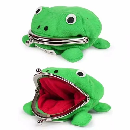 Plush frog coin wallet cute - coin,