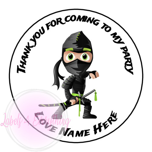 Personalised ninja stickers - ninja,
