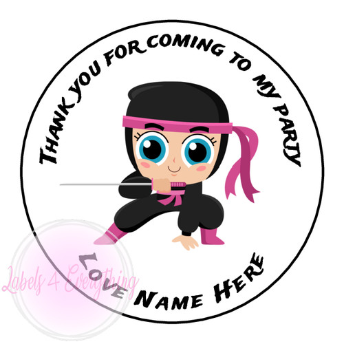 Personalised ninja stickers - personalised,